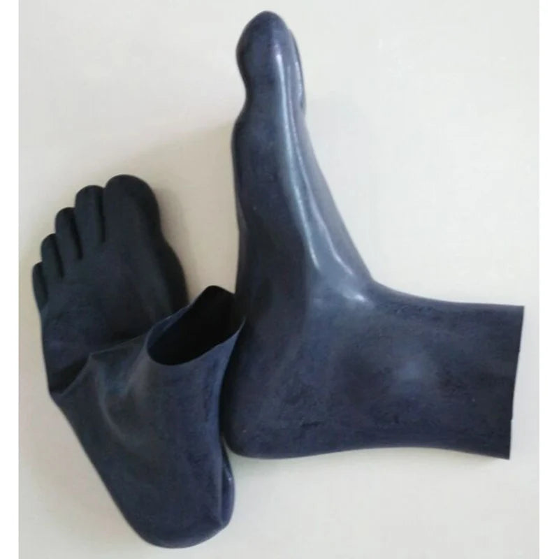 Latex Socks 0.6mm Plus Thickness Seamless Hosiery five Toes Sox Unisex Waterproof filming socks